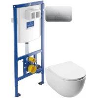 Комплект подвесной унитаз MEER MR-2108 + система инсталляции Villeroy & Boch 92246100 + 92249061