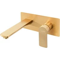 Смеситель для раковины Hansberge H699MG встраиваемый, золотой матовый