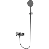 Смеситель для ванны AQUAme Imola AQM6712GM с душевым гарнитуром, серый матовый