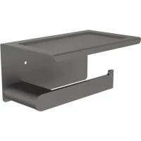 Держатель туалетной бумаги Knotlor Bliss PH102GM с полкой для телефона, вороненая сталь