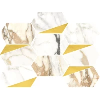 Мозаика VALLELUNGA Luce Oro Esagona Decoro Oro Satin Finish 26x35 под заказ