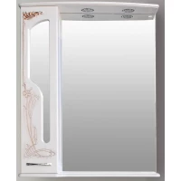 Зеркальный шкаф 76x95 см белое дерево медная патина Atoll Барселона