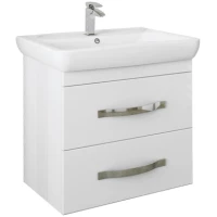 Тумба с раковиной белый глянец 60 см Sanflor Одри H0000000106 + 1.WH30.2.082