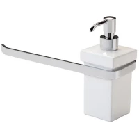 Полотенцедержатель с дозатором для жидкого мыла Stil Haus Mizar MZ69D(08-BI) 27 см, хром/белый