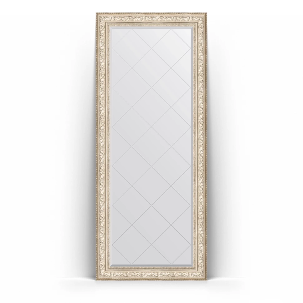 Зеркало напольное 85x205 см виньетка серебро Evoform Exclusive-G Floor BY 6336