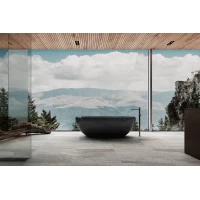 Ванна из полиэфирной смолы Abber Kristall AT9701Onyx 165x78 см, отдельностоящая, черный