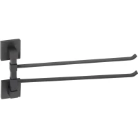 Полотенцедержатель Savol S-06502H 35 см, поворотный, двойной, черный матовый