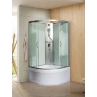 Душевая кабина Мономах XL Б/К 90/44 С МЗ 10000012110 90x90x230 см, без крыши, высокий поддон, профиль матовый хром, стекло интимато