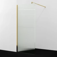 Душевая перегородка WasserKRAFT Rur 30W39PG-FL 90 см, профиль золотой, стекло рифленое