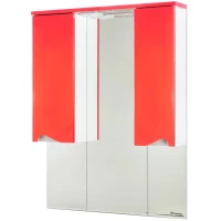 Зеркальный шкаф 96x100,3 см красный глянец/белый глянец Bellezza Эйфория 4619117180039