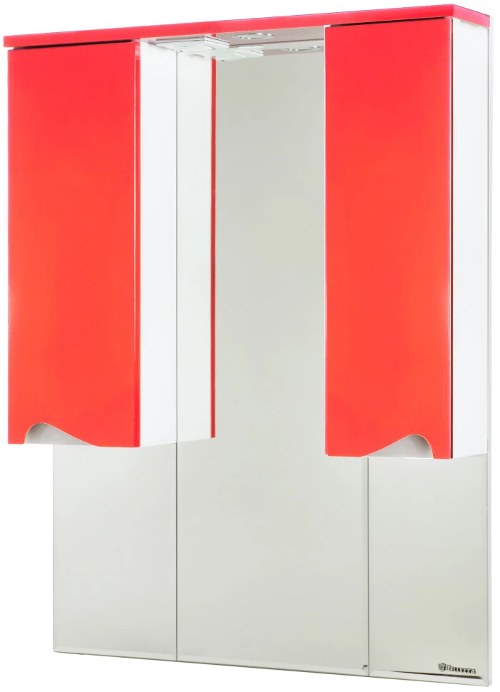 Зеркальный шкаф 96х100,3 см красный глянец/белый глянец Bellezza Эйфория 4619117180039 - фото 1