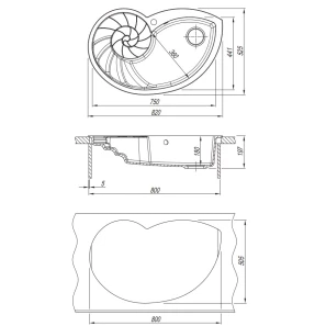 Изображение товара кухонная мойка florentina nautilus жасмин 20.350.e0820.201