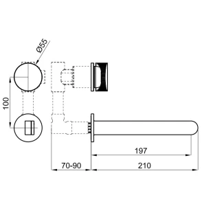 Изображение товара смеситель для раковины без донного клапана noken tono n199999160