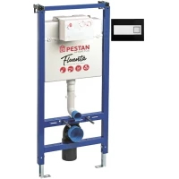 Инсталляция для унитаза Pestan Diamond 40006356 + 40006366 SET40006356DB с кнопкой смыва, черный матовый/матовый хром