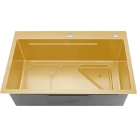 Кухонная мойка Gappo GS7246-3 72x46 см, золотой матовый
