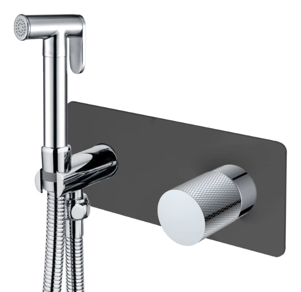 Гигиенический душ Boheme Stick 127-BCR.2 со смесителем, хром/черный матовый душевая система 300 мм boheme stick touch 128 wg 2