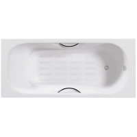 Ванна чугунная Delice Malibu DLR230608R-AS 170x70 см, с отверстиями под ручки, антискользящим покрытием, белый