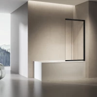 Шторка для ванны Vincea VSB-6E900CLB-R 90 см R, профиль черный матовый, стекло прозрачное