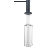 Дозатор для жидкого мыла Paulmark Decus D004-DG 350 мл, встраиваемый, для кухни, графит