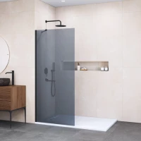 Душевая перегородка RGW WA-110B Walk-in 351011006-34 60 см, профиль черный матовый, стекло тонированное
