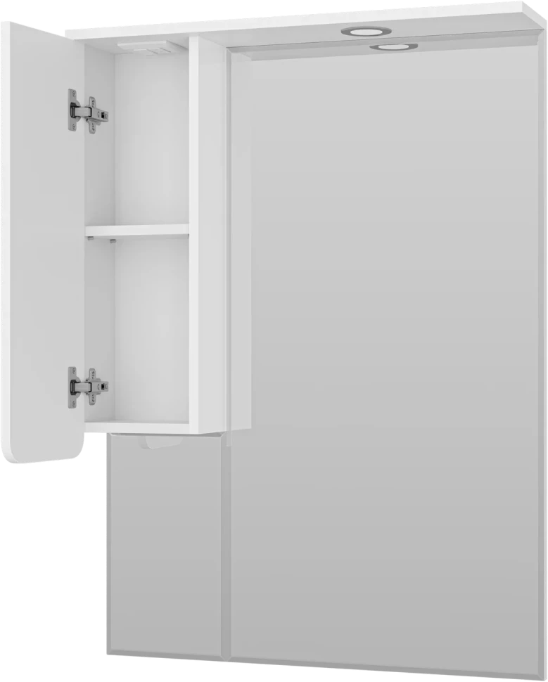 Зеркальный шкаф Misty Чегет П-Чег-02075-01Л 74x100,1 см L, с подсветкой, выключателем, белый глянец - фото 4