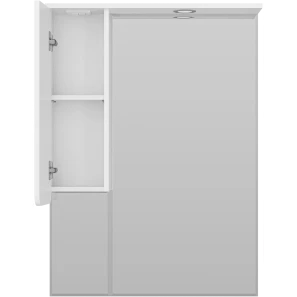 Изображение товара зеркальный шкаф misty чегет п-чег-02075-01л 74x100,1 см l, с подсветкой, выключателем, белый глянец