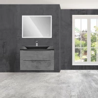 Комплект мебели бетон 80 см Vincea Mia VMC-2MA800BT + VCB-3M800B + VLM-3VN800