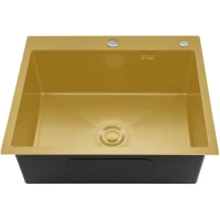 Кухонная мойка Gappo GS6050-3 60x50 см, золотой матовый