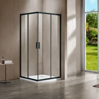 Душевой уголок Vincea Garda VSS-1G105115CLB 115x105 см, профиль черный матовый, стекло прозрачное