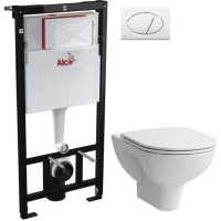 Комплект подвесной унитаз Laufen Pro 8.2095.0.000.000.1 + 8.9896.6.000.000.1 + система инсталляции AlcaPlast AM101/11203:1RUSSETM71