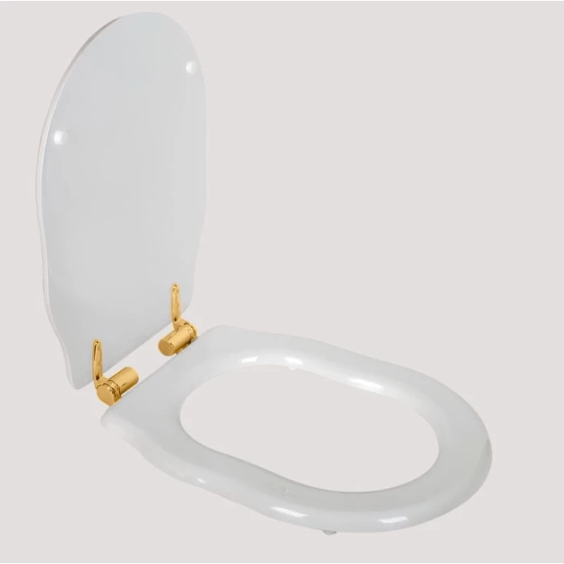 Сиденье для подвесного унитаза белый/золото Tiffany World Bristol TWBR65bi/oro