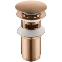 Донный клапан для раковины Timo 8011/19 с переливом, розовое золото матовый