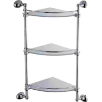 Полка стеклянная D-Lin D263120 27,8x27,8 см, угловая, тройная, хром 