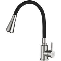 Смеситель для кухни Boch Mann Mia BM10420 с гибким изливом, никель матовый