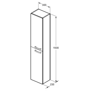 Изображение товара подвесная колонна с 2-мя реверсивными дверцами белый глянец ideal standard tempo e3243wg
