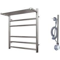 Полотенцесушитель электрический Point Аврора с полкой П5 PN10156PE 600x532, ТЭН левый/правый, хром