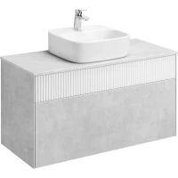 Тумба с раковиной светло-серый/белый матовый 100 см Акватон Марбл 1A2763K0MH4C0
