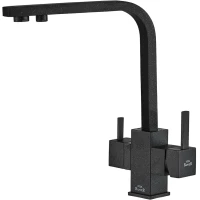 Смеситель для кухни Zorg SH 905 BLACK с подключением к фильтру, черный 