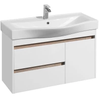 Тумба с раковиной белый глянец/дуб эндгрейн 100 см Акватон Нортон 1A2490K0NT010