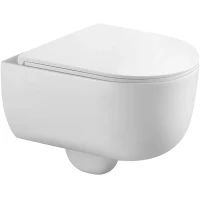 Унитаз подвесной Veconi Rino VRI-49T безободковый, торнадо, с сиденьем микролифт, белый