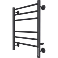 Полотенцесушитель электрический Terminus Аврора П6 4670078527479 600x482, ТЭН правый, черный матовый