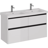 Тумба белый глянец/черный 120 см Lemark Combi LM03C125T-black