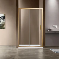 Душевая дверь Vincea Garda VDS-1G140CLG 140 см, профиль золотой матовый, стекло прозрачное