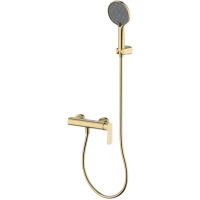 Смеситель для душа AQUAme Monza AQM6313BG с душевым гарнитуром, золотой матовый