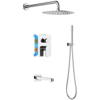 Душевой комплект Aquatek Оберон AQ1273CR 250 см, со смесителем, хром