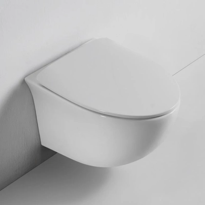 Унитаз подвесной Bond Oval F05-10 безободковый, с сиденьем микролифт, белый глянец