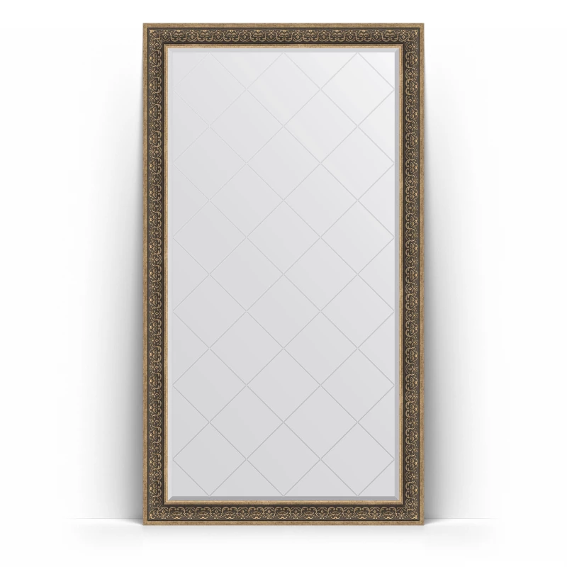 Зеркало напольное 114x204 см вензель серебряный Evoform Exclusive-G Floor BY 6372